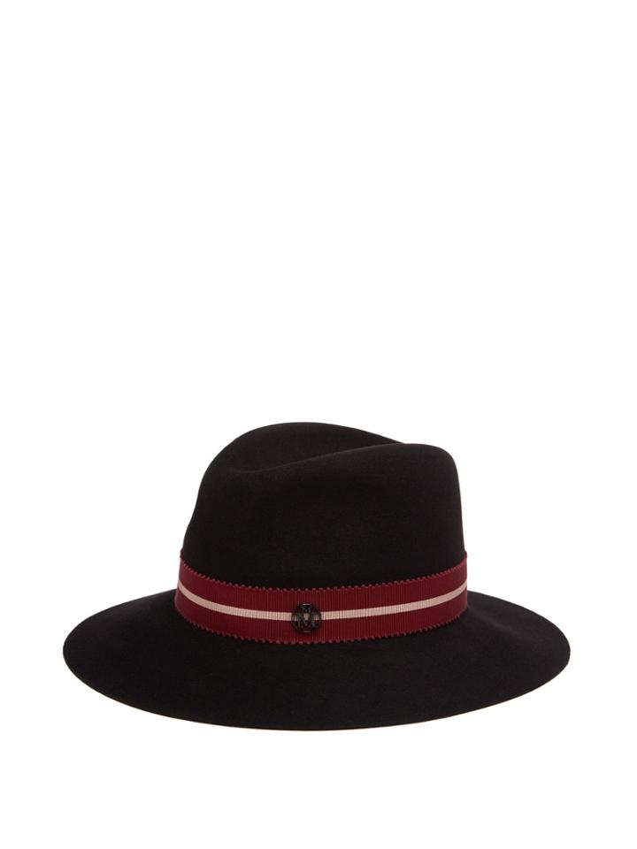 Maison Michel Henrietta Ribbon-trimmed Rabbit-felt Hat