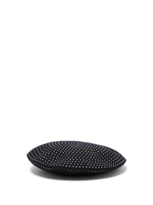 Matchesfashion.com Saint Laurent - Crystal Embellished Wool Beret - Womens - Black