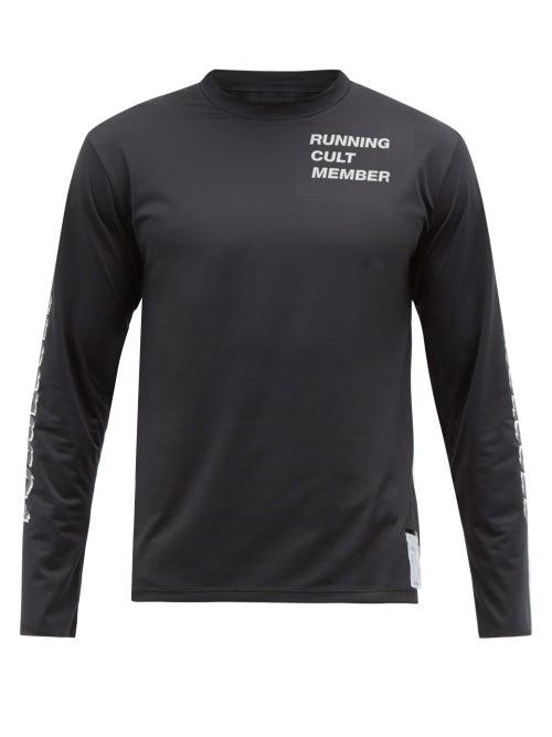 Matchesfashion.com Satisfy - Race Perforated Performance T Shirt - Mens - Black