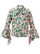 Matchesfashion.com La Doublej - Happy Wrist Floral-print Silk Blouse - Womens - Pink Multi