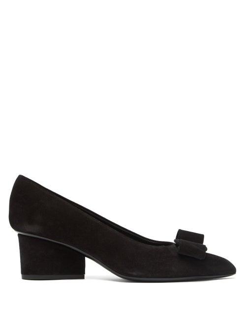 Matchesfashion.com Salvatore Ferragamo - Viva Suede Point-toe Pumps - Womens - Black