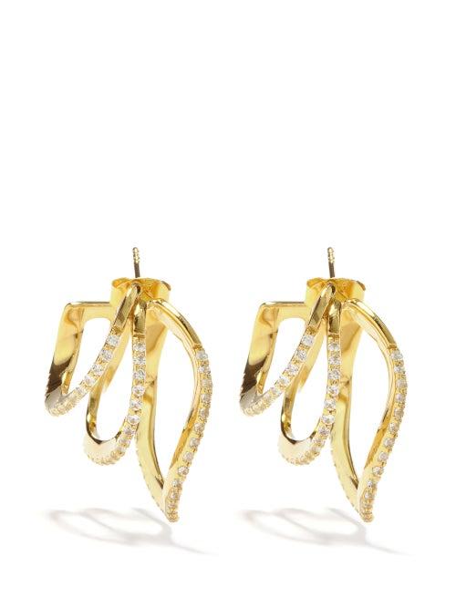 Matchesfashion.com Completedworks - Topaz & 14kt Gold-vermeil Triple-hoop Earrings - Womens - Gold