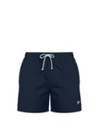 Matchesfashion.com Maison Kitsun - Embroidered Tricolour Fox Swim Shorts - Mens - Navy