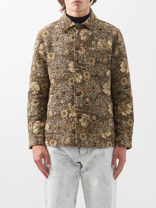 Sunflower - Floral-jacquard Jacket - Mens - Brown Print