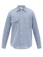 Matchesfashion.com Holiday Boileau - Pompist Striped Cotton Shirt - Mens - Navy White
