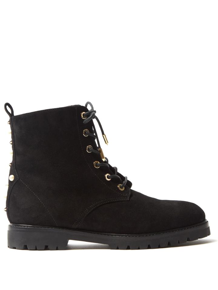 Aquazzura Night Rider Embellished Suede Ankle Boots