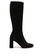 Matchesfashion.com Christian Louboutin - Cavalika 85 Suede Knee-high Boots - Womens - Black