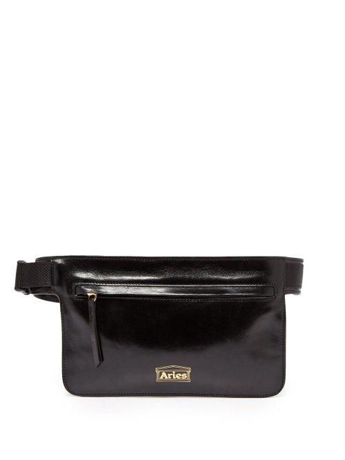 Matchesfashion.com Aries - Leather Belt Bag - Mens - Black