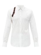 Matchesfashion.com Alexander Mcqueen - Harness Cotton-blend Poplin Shirt - Mens - White