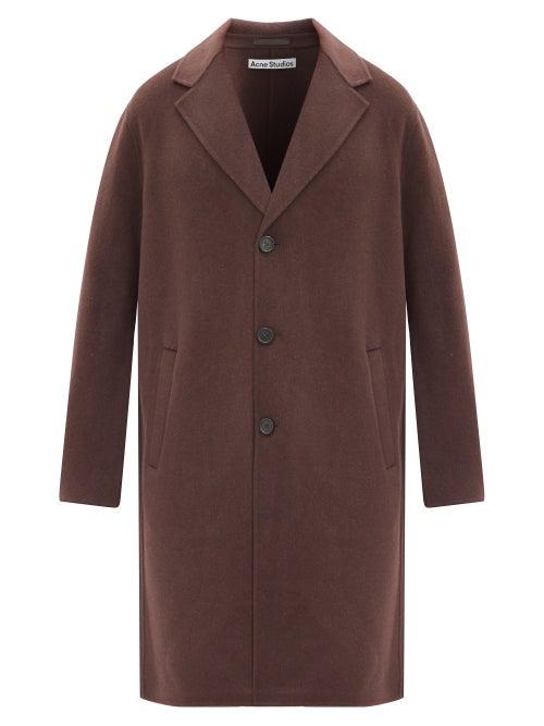 Matchesfashion.com Acne Studios - Dali Brushed Wool Overcoat - Mens - Dark Brown