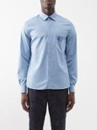 Erdem - Luke Embroidered Cotton Shirt - Mens - Blue