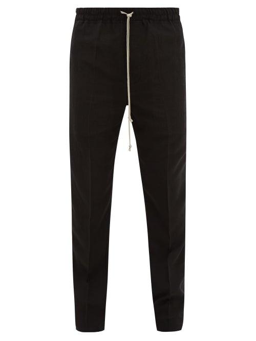 Matchesfashion.com Rick Owens - Astaires Drawstring Wool-blend Trousers - Mens - Black