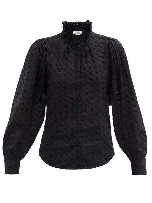 Matchesfashion.com Isabel Marant Toile - Terzali Floral-embroidered Cotton Shirt - Womens - Black