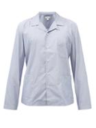 Sunspel - Striped Cotton-poplin Pyjama Shirt - Mens - Blue Multi