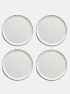 Feldspar - Set Of Four Painted-rim Fine China Dinner Plates - Blue White