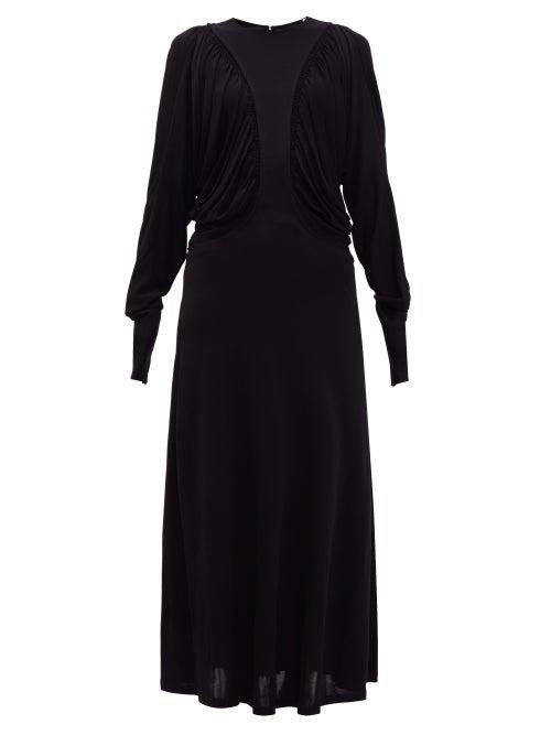 Matchesfashion.com Burberry - Wynona Gathered Liquid Jersey Maxi Dress - Womens - Black