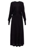 Matchesfashion.com Burberry - Wynona Gathered Liquid Jersey Maxi Dress - Womens - Black
