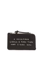 Mens Accessories Loewe - Quote-print Leather Coin Wallet - Mens - Black