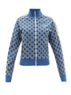 Wales Bonner - London Geometric-jacquard Jersey Track Jacket - Womens - Blue Multi