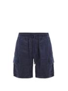 Mens Rtw Vilebrequin - Baie Drawstring Linen Shorts - Mens - Navy