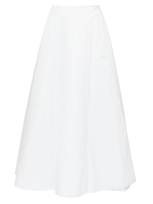 Matchesfashion.com The Row - Jaco Poplin A-line Skirt - Womens - White