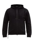 Matchesfashion.com Craig Green - Laced Zip Through Cotton Hooded Sweatshirt - Mens - Black