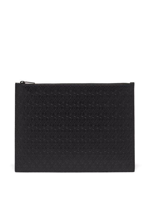 Matchesfashion.com Saint Laurent - Ysl Logo-debossed Leather Pouch - Mens - Black