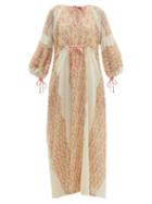 Matchesfashion.com D'ascoli - Meadow Floral Print Cotton Maxi Dress - Womens - Pink