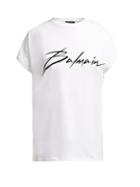 Matchesfashion.com Balmain - Logo Cotton T Shirt - Womens - White Black