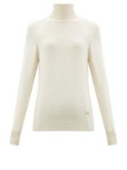 Matchesfashion.com Barrie - Logo Plaque Cashmere Roll Neck Sweater - Womens - Ivory