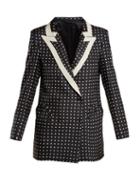 Matchesfashion.com Blaz Milano - Oh La La Polka Dot Silk Faille Blazer - Womens - Black White