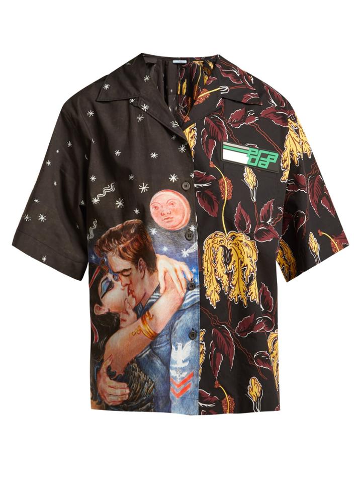 Prada Impossible True Love And Lilium-print Cotton Shirt