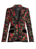 Dolce & Gabbana Single-breasted Rose-print Jacket