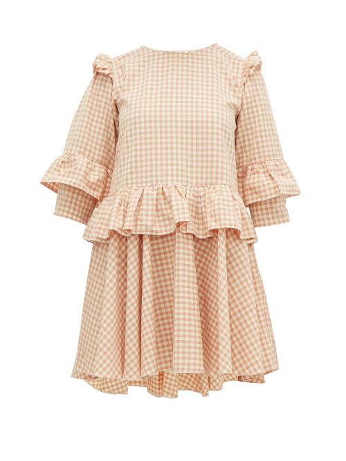 Matchesfashion.com Story Mfg - Tulsi Gingham Organic Cotton Mini Dress - Womens - Pink Multi