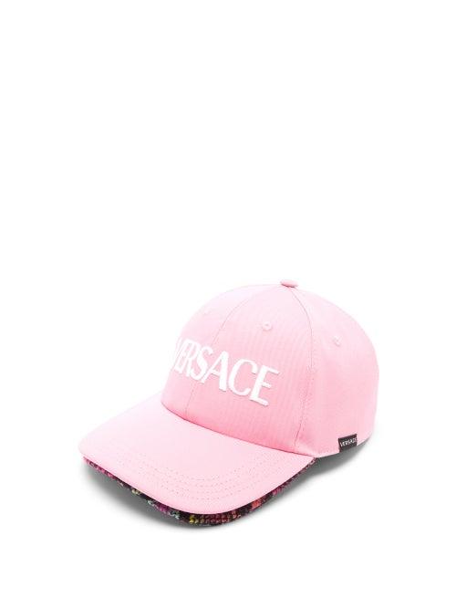 Matchesfashion.com Versace - Logo-embroidered Snake-print Canvas Baseball Cap - Mens - Pink