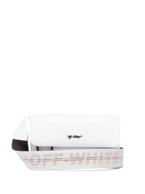 Matchesfashion.com Off-white - Logo Strap Saffiano Leather Cross Body Bag - Mens - White