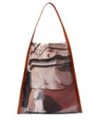 Matchesfashion.com Pb 0110 - Ab 58.2 Market Print Silk And Leather Tote Bag - Womens - Brown Multi
