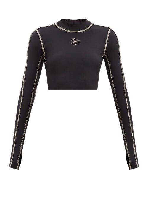 Matchesfashion.com Adidas By Stella Mccartney - Truepurpose Long-sleeved Stretch-jersey Crop Top - Womens - Black