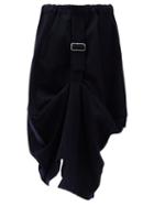 Matchesfashion.com Comme Des Garons Comme Des Garons - Gathered Wool Midi Skirt - Womens - Navy