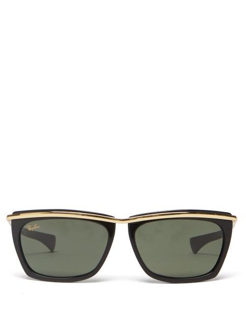 Ray-ban - Olympian Ii D-frame Acetate Sunglasses - Mens - Black Gold