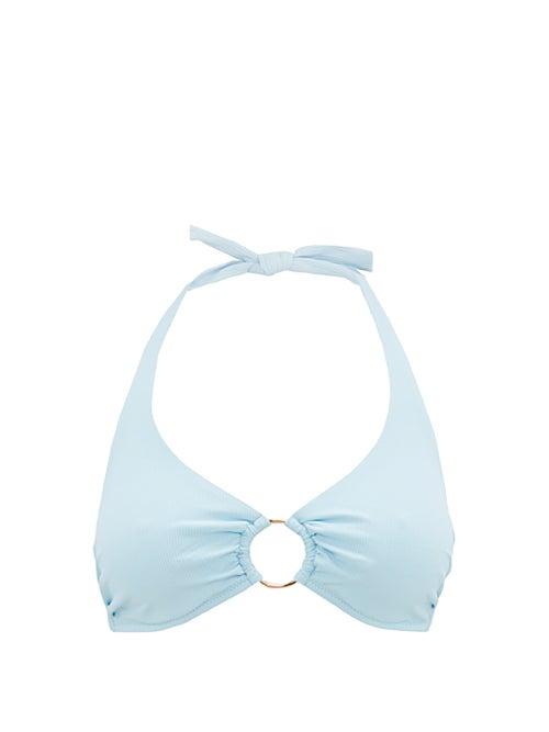 Matchesfashion.com Melissa Odabash - Brussels Ribbed Bikini Top - Womens - Light Blue