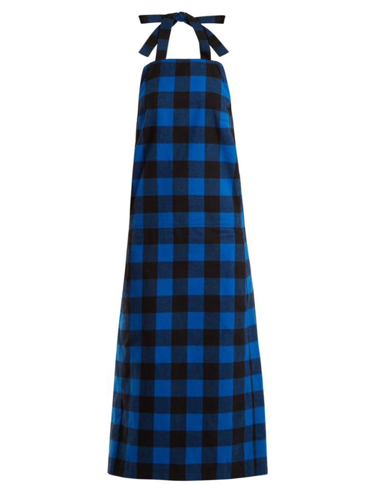 Vetements Checked Flannel Apron Dress