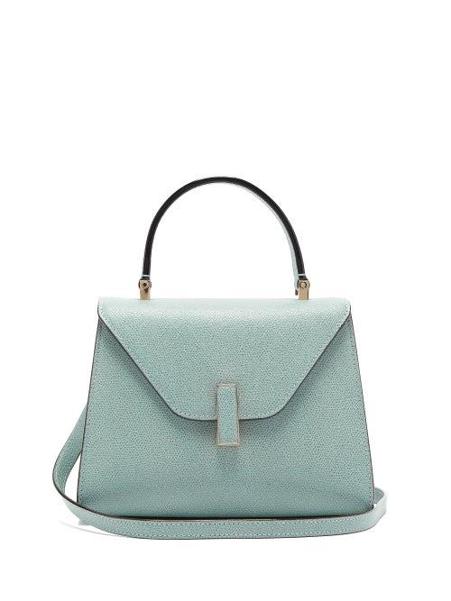 Matchesfashion.com Valextra - Iside Mini Grained-leather Bag - Womens - Light Blue