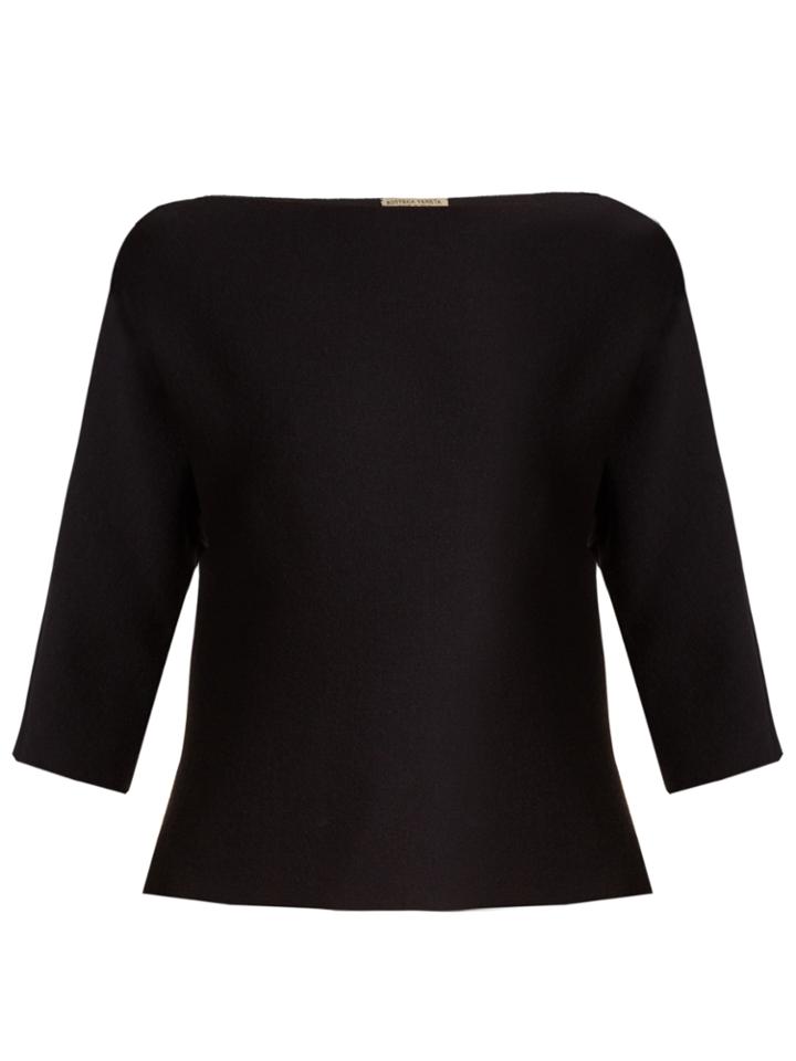 Bottega Veneta Boat-neck Wool-crepe Top