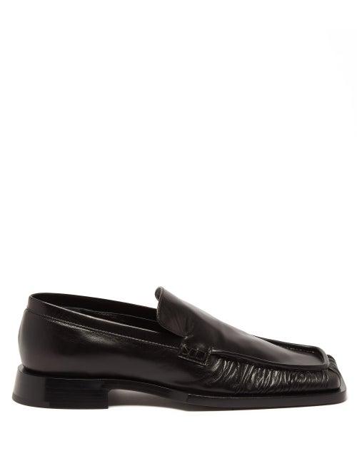 Jil Sander - Ruched Leather Loafers - Womens - Black