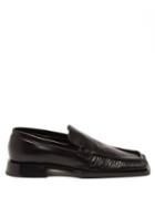 Jil Sander - Ruched Leather Loafers - Womens - Black
