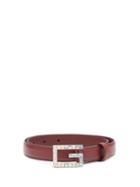 Matchesfashion.com Gucci - Gg Crystal Embellished Leather Belt - Womens - Red