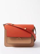 Marni - Trunk Medium Colour-block Leather Shoulder Bag - Womens - Orange Multi