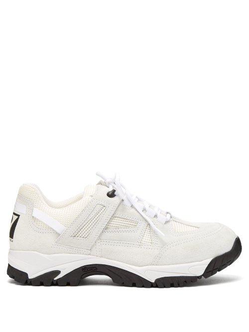 Matchesfashion.com Maison Margiela - Security Suede And Mesh Low Top Trainers - Mens - White