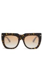 Matchesfashion.com Tom Ford Eyewear - Thea Flat Top Tortoiseshell Acetate Sunglasses - Womens - Tortoiseshell